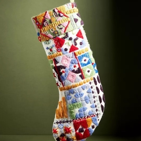 Anthropologie Other - Anthropologie Wool Christmas Stocking